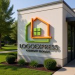 画像15: L字と窓が融合したラインアートのハウスロゴ (15)