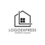 画像3: L字と窓が融合したラインアートのハウスロゴ (3)