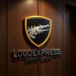 画像5: ワニとシールドの力強い防衛ロゴ (5)