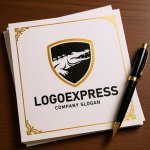 画像6: ワニとシールドの力強い防衛ロゴ (6)