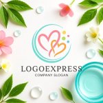 画像9: 連結するハートとカラフルドットの優しいロゴ (9)