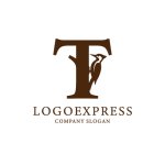 画像1: キツツキとTの自然派木製ロゴ (1)