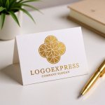 画像16: 幾何学的な花の優美ロゴ (16)