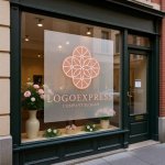 画像7: 幾何学的な花の優美ロゴ (7)