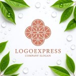 画像9: 幾何学的な花の優美ロゴ (9)