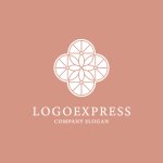 画像4: 幾何学的な花の優美ロゴ (4)