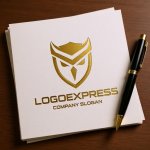 画像6: フクロウとシールドの知恵と保護ロゴ (6)