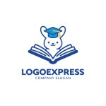 画像1: 知育うさぎの学びと成長ロゴ (1)