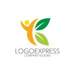 画像1: YK人型と葉の成長ロゴ (1)