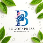 画像9: Bと桜と女性のシルエットロゴ (9)