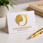 画像16: Oと女性の横顔、蝶の優雅なロゴ (16)