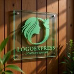 画像11: Oと女性の横顔、蝶の優雅なロゴ (11)