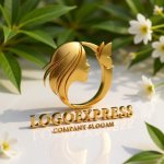 画像12: Oと女性の横顔、蝶の優雅なロゴ (12)