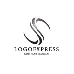 画像1: S字の流線形メタリックロゴ (1)