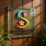 画像11: S字と桜の花の優美なロゴ (11)