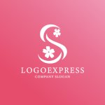 画像4: S字と桜の花の優美なロゴ (4)