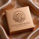 画像14: 花と葉が彩る円形ハウスロゴ (14)