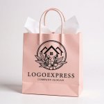 画像6: 花と葉が彩る円形ハウスロゴ (6)