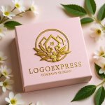 画像10: 花と葉が彩る円形ハウスロゴ (10)