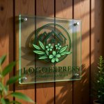 画像11: 花と葉が彩る円形ハウスロゴ (11)