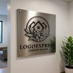 画像13: 花と葉が彩る円形ハウスロゴ (13)