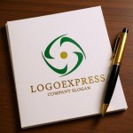 画像6: 渦巻く葉っぱのオーガニック循環ロゴ (6)