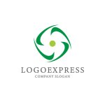 画像1: 渦巻く葉っぱのオーガニック循環ロゴ (1)