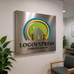 画像14: 虹と家、自然の温かいロゴ (14)