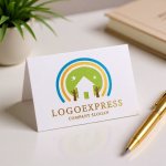 画像16: 虹と家、自然の温かいロゴ (16)