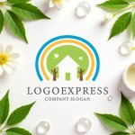 画像9: 虹と家、自然の温かいロゴ (9)