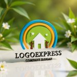 画像12: 虹と家、自然の温かいロゴ (12)