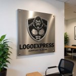 画像7: 雄々しいゴリラとシールドの力強いロゴ (7)