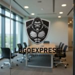 画像9: 雄々しいゴリラとシールドの力強いロゴ (9)