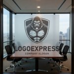 画像11: 雄々しいゴリラとシールドの力強いロゴ (11)