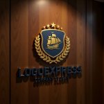 画像5: 帆船と月桂樹の航海エンブレムロゴ (5)