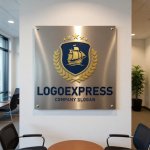 画像7: 帆船と月桂樹の航海エンブレムロゴ (7)