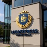 画像8: 帆船と月桂樹の航海エンブレムロゴ (8)