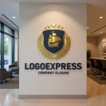 画像10: 帆船と月桂樹の航海エンブレムロゴ (10)