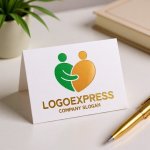 画像16: 抱き合う人型ハートの温かいロゴ (16)