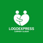 画像4: 抱き合う人型ハートの温かいロゴ (4)