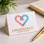 画像16: リボンが重なり合うハートの繋がりロゴ (16)