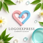 画像9: リボンが重なり合うハートの繋がりロゴ (9)