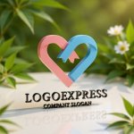 画像12: リボンが重なり合うハートの繋がりロゴ (12)