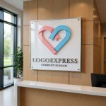 画像13: リボンが重なり合うハートの繋がりロゴ (13)