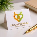 画像16: 連結する人型ハートの温かいロゴ (16)