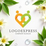 画像9: 連結する人型ハートの温かいロゴ (9)