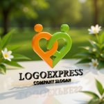 画像12: 連結する人型ハートの温かいロゴ (12)