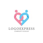 画像3: 連結する人型ハートの温かいロゴ (3)