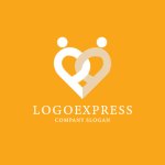 画像4: 連結する人型ハートの温かいロゴ (4)