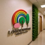 画像15: 虹と木々の優しい風景ロゴ (15)